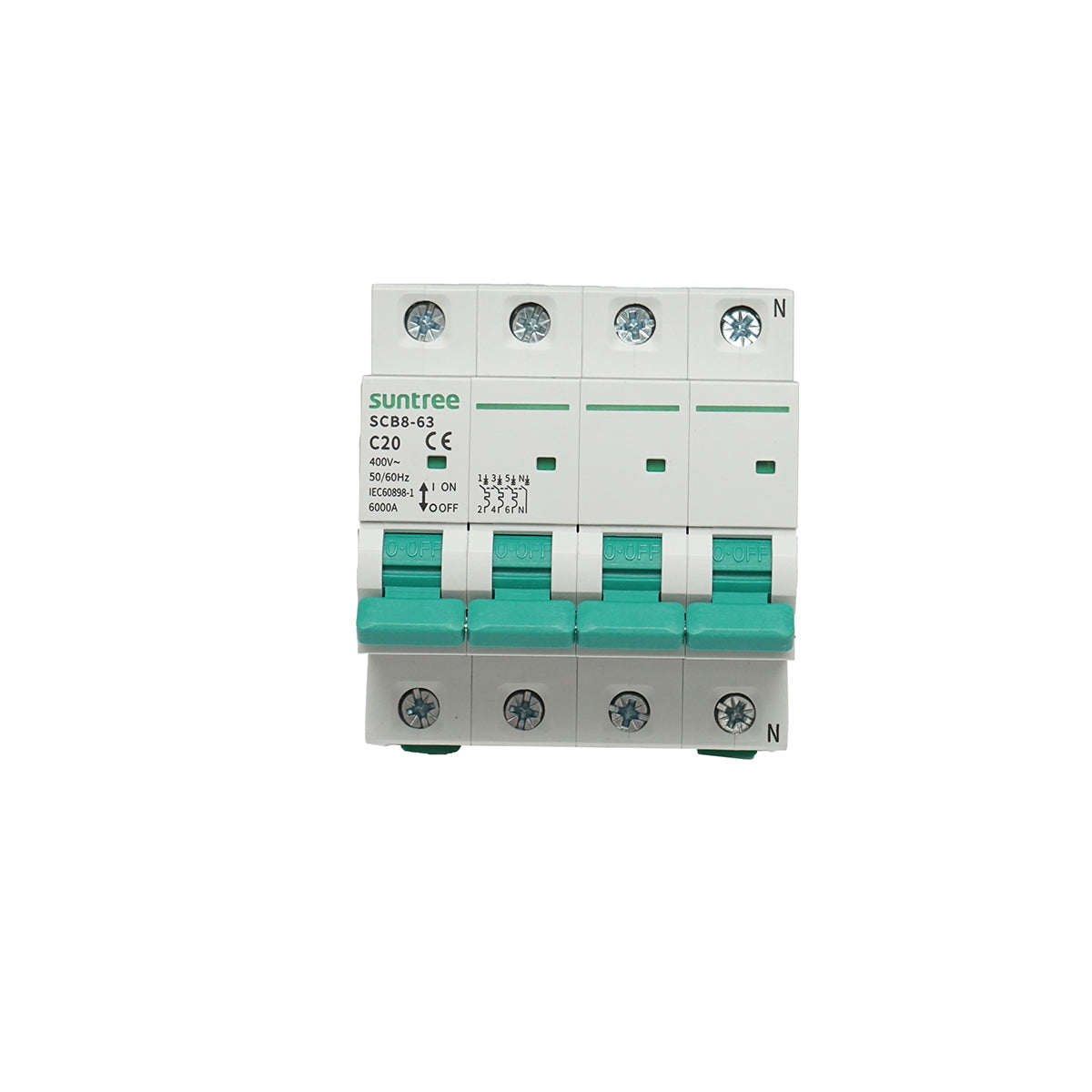 Automatic circuit breaker 3P+N, 20A 400VAC Suntree