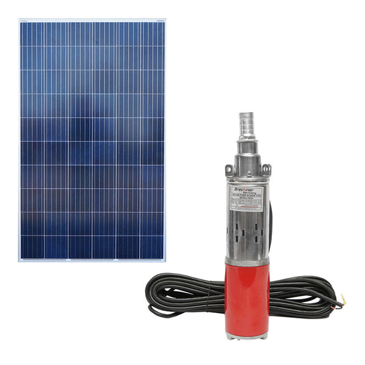 Submersible water pump 24V, 250W, 2m3/h, D80mm with 275W photovoltaic solar panel Breckner Germany