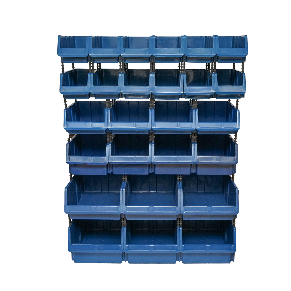 Stand with 26 boxes for storage / organization, blue plastic box, 1020x510x1350mm