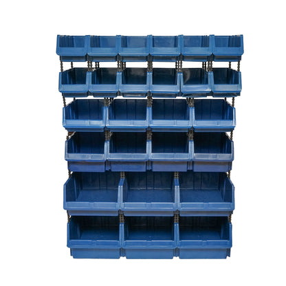 Stand with 26 boxes for storage / organization, blue plastic box, 1020x510x1350mm