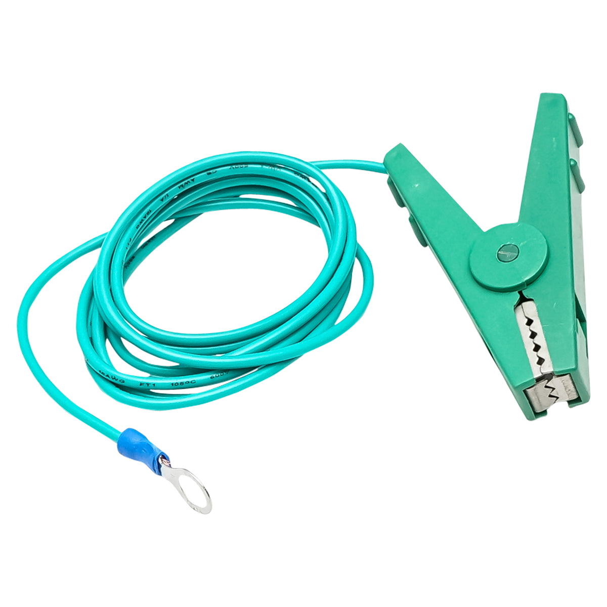 Connection cable with green crocodile clip for electric fence