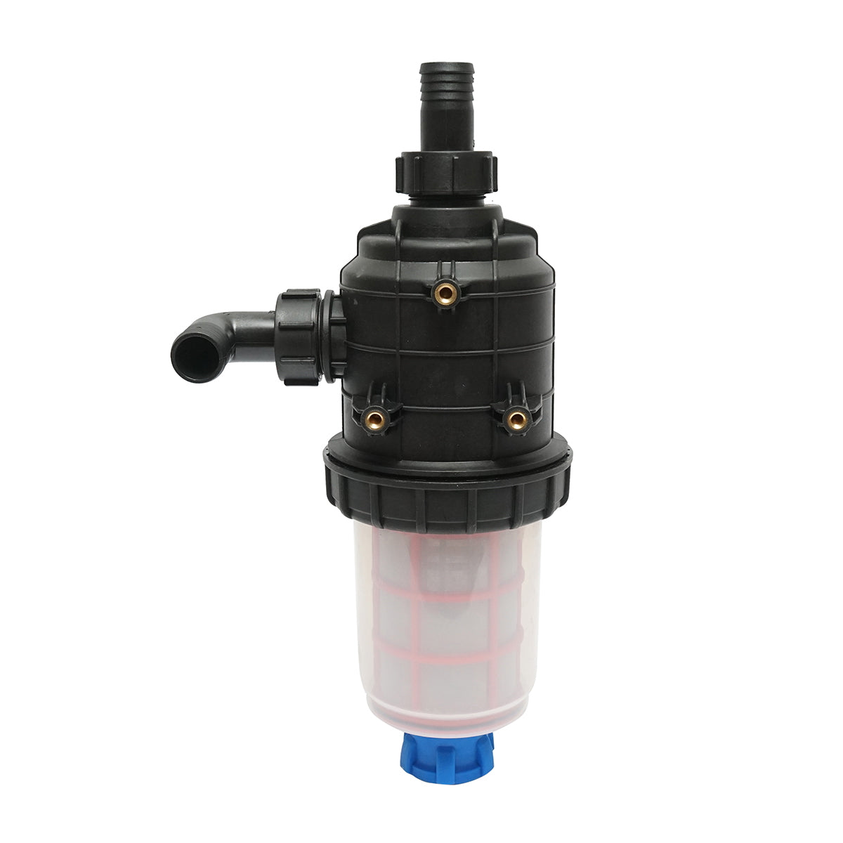 Transparent herbicide filter with 2 sieves and self-cleaning valve, 32mm connection