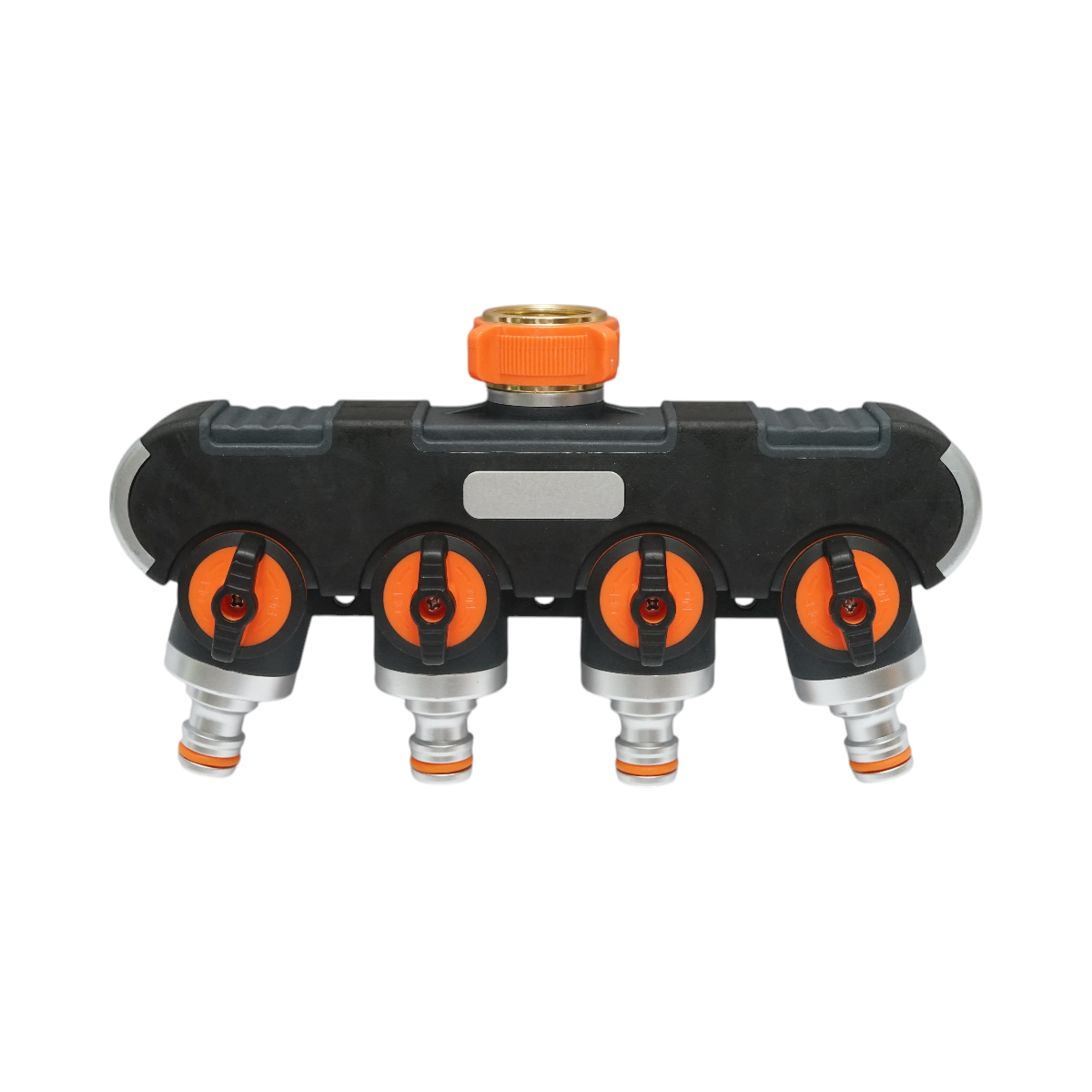 Distributor 4 way with taps, connectors 1/2 and tap adapter 1/2-3/4 garden hose