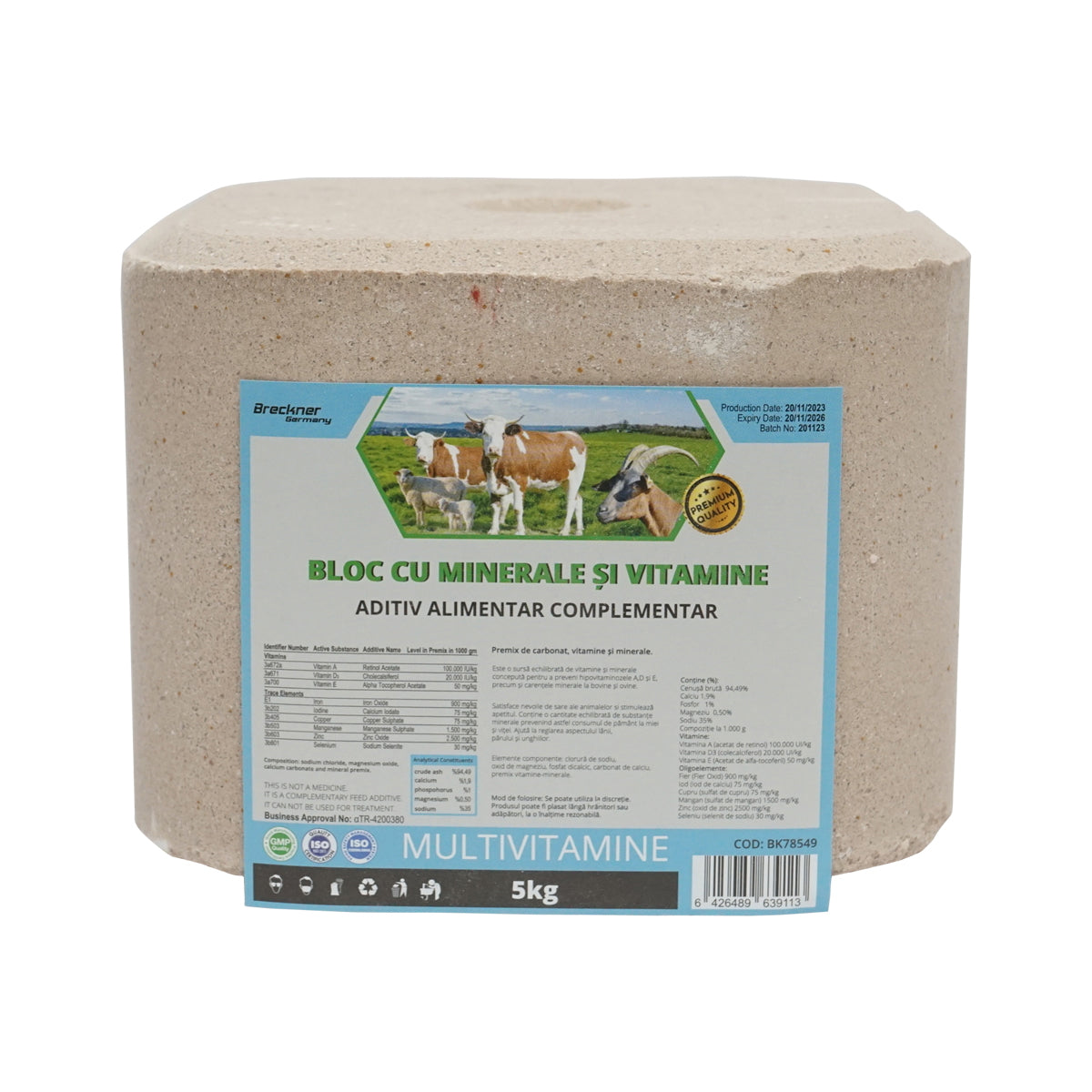 Block of salt 5kg multivitamins for animals Breckner Germany