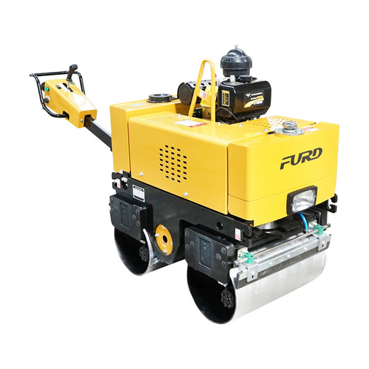 800kg compactor cylinder, with 2x635mm drum, 9HP CF178 diesel engine, electric or manual start
