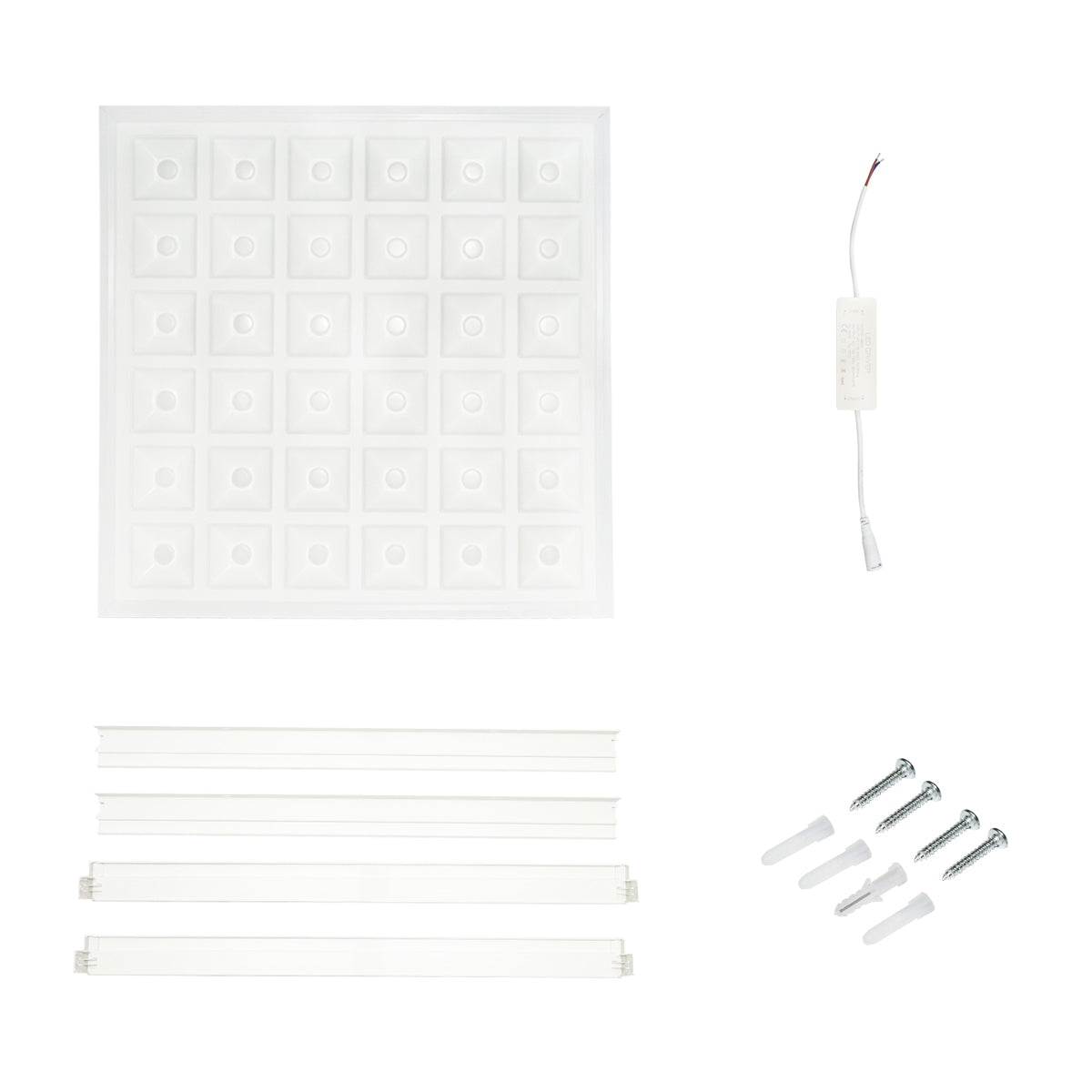 Slim LED panel 48W, 220V, IP20, 600x600x43mm applied or for suspended ceiling with included driver Breckner Germany