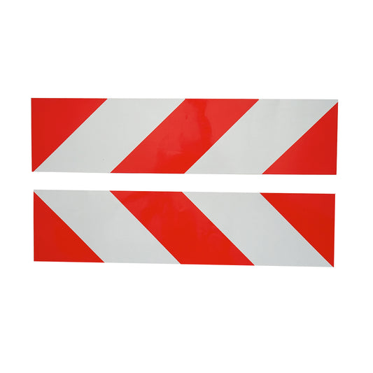 Red and white striped reflective sticker