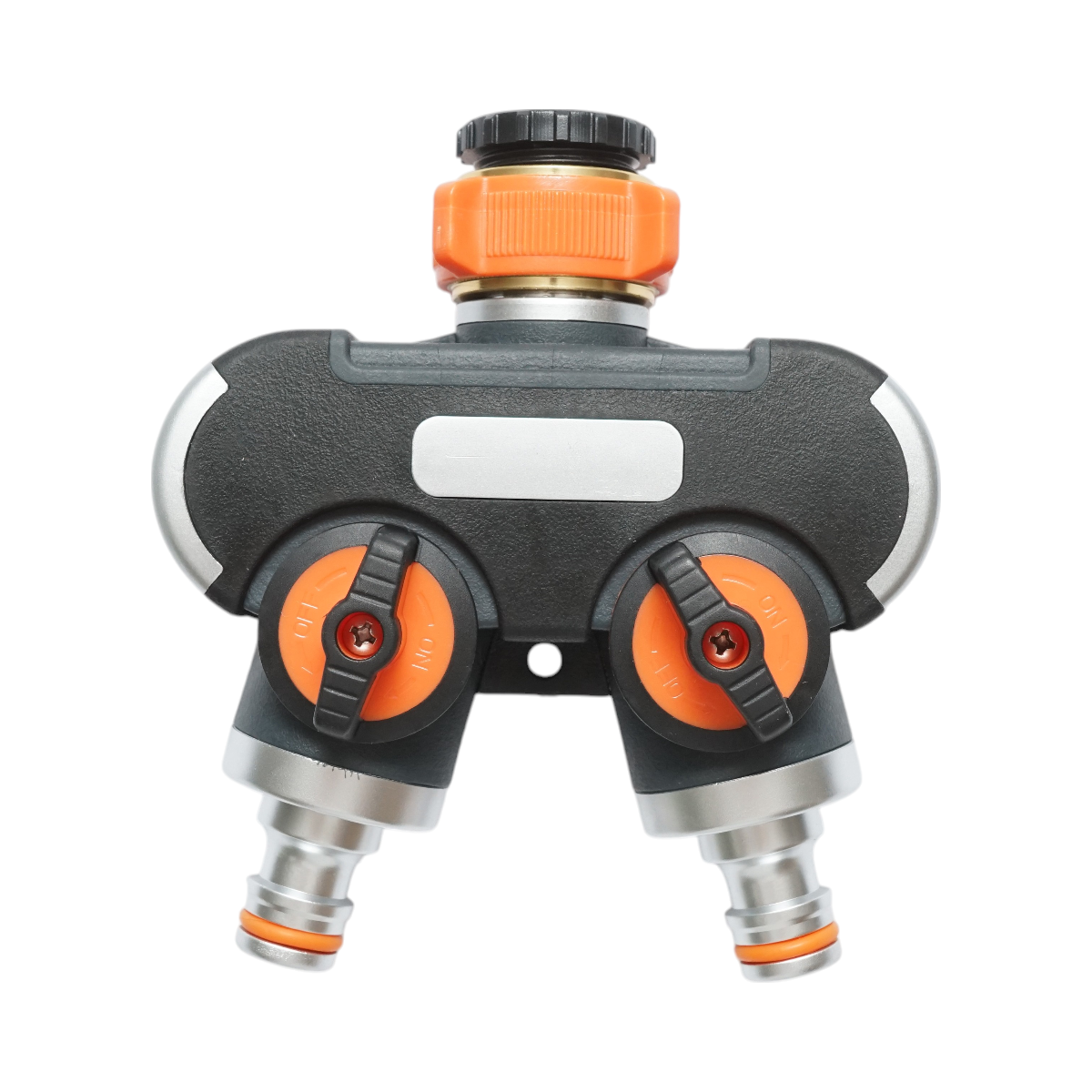 Distributor 2 way with taps, connectors 1/2 and tap adapter 1/2-3/4 garden hose