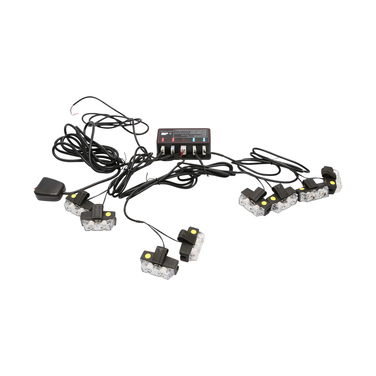 Set of 8 strobe lights with 2 LED lights, yellow light 12V Breckner Germany
