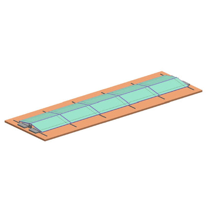 Complete mounting system, EST-WEST structure for fixing ballast plates for 10 photovoltaic solar panels at a 10-degree angle Breckner Germany