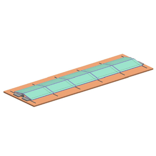 Complete mounting system, EST-WEST structure for fixing ballast plates for 10 photovoltaic solar panels at a 10-degree angle Breckner Germany