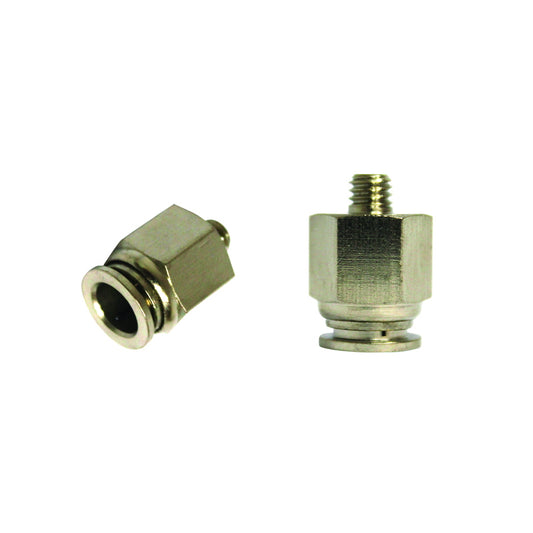Right quick connector made of metal and metal screw fi 8 with M6.