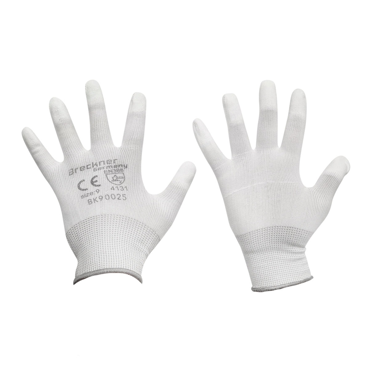 Synthetic rubber work gloves white size 9 Breckner Germany