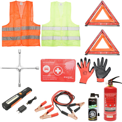 Car safety kit, mandatory legislative first aid package DIN 13164 Breckner Germany