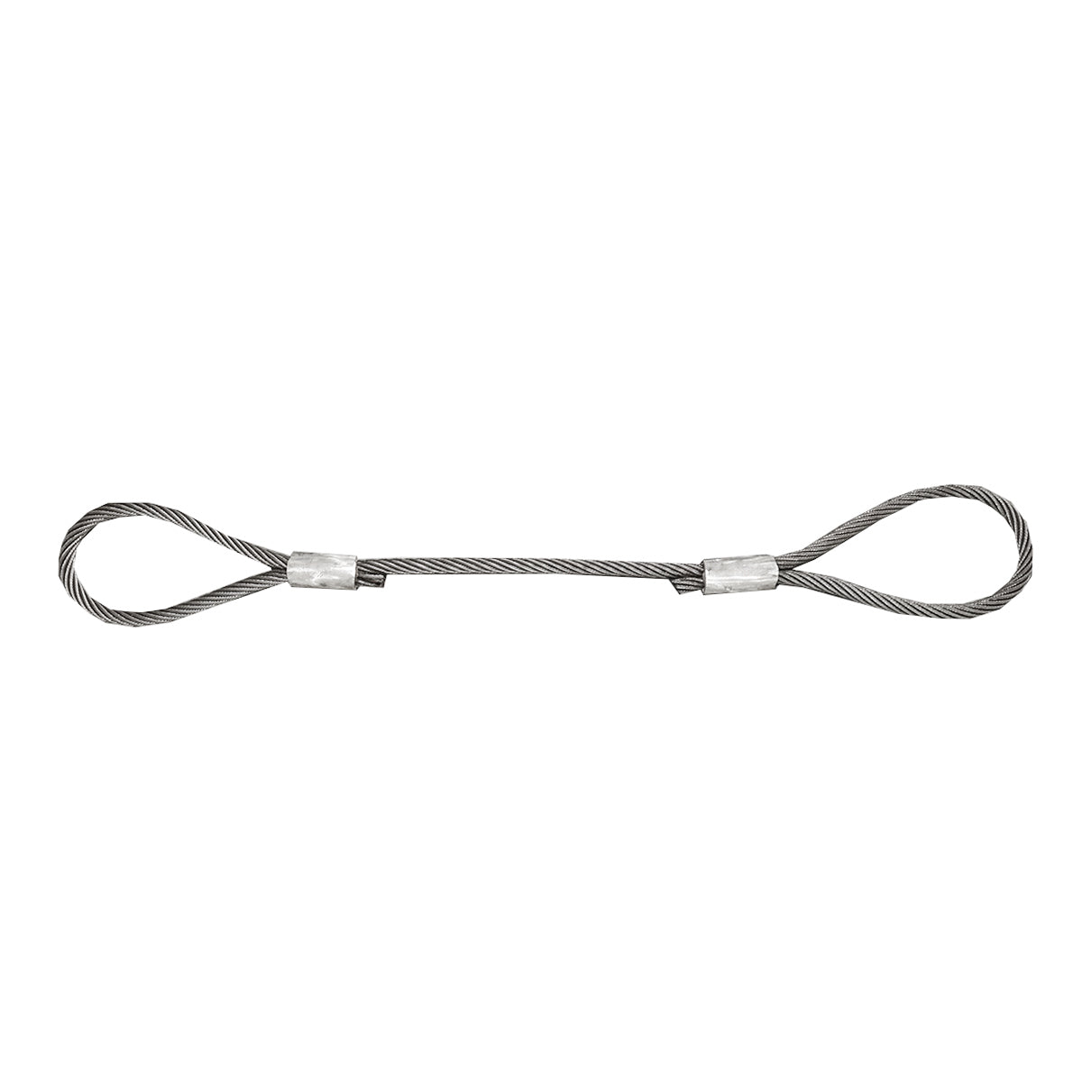 Steel cable/winch rope with a thickness of 16mm and a length of 1m with rings for towing or lifting