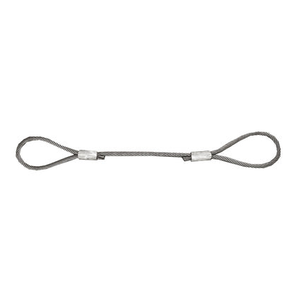 Steel cable/winch rope with a thickness of 16mm and a length of 1m with rings for towing or lifting