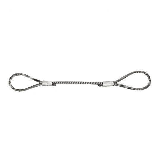 Steel cable/winch rope with a thickness of 16mm and a length of 1m with rings for towing or lifting