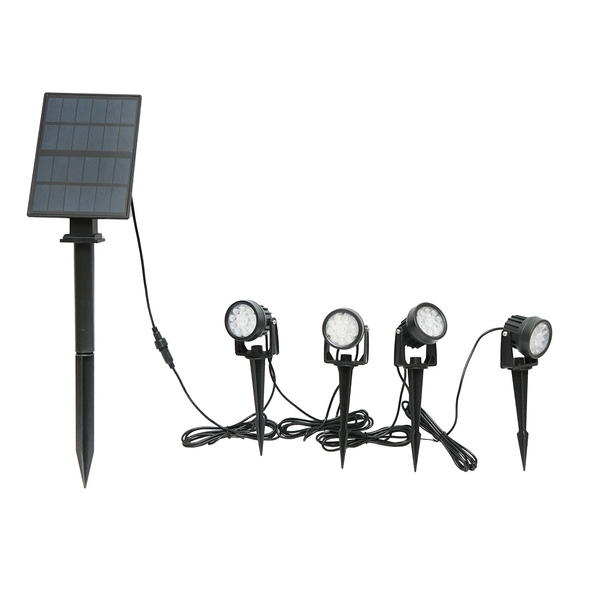 Set of 4 garden lamps with solar panel 2.5W/6V and battery 3.7V/1.8Ah IP65 Breckner Germany