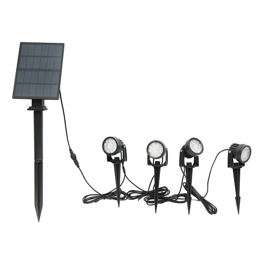 Set of 4 garden lamps with solar panel 2.5W/6V and battery 3.7V/1.8Ah IP65 Breckner Germany