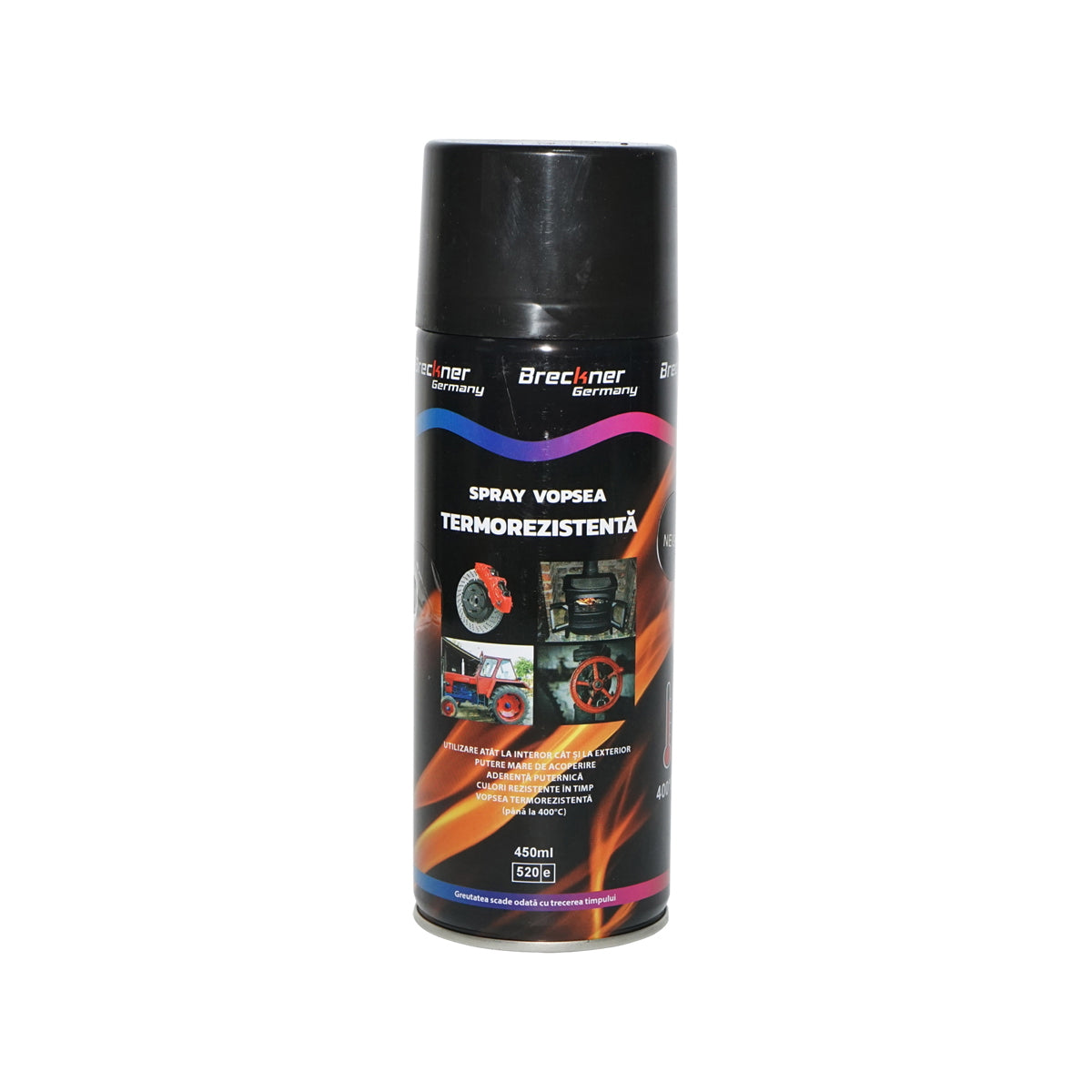 Acrylic heat-resistant spray paint at 400 degrees black 450ml Breckner Germany