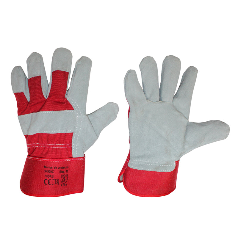 Cotton leather work gloves size 10 Breckner Germany