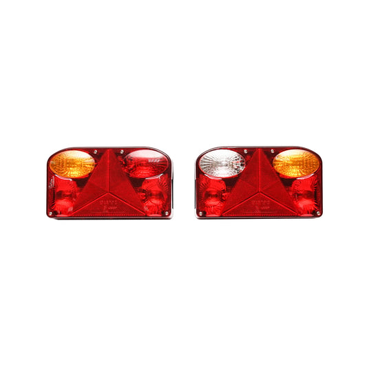 Set of rear lights with 7 functions, 300mm cable, 12V, 21W/5W bulbs, dimensions 235x130x55mm Breckner Germany