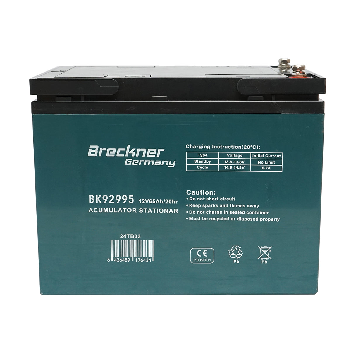 VRLA gel battery for electric bike 12V 65Ah 20HR 224x150x175mm Breckner Germany