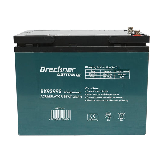 VRLA gel battery for electric bike 12V 65Ah 20HR 224x150x175mm Breckner Germany