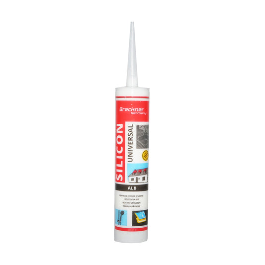 White universal silicone for interior/exterior 300ml Breckner Germany