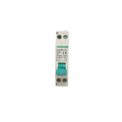 Bipolar automatic circuit breaker 1P+N, 16A, 4.5kA Suntree