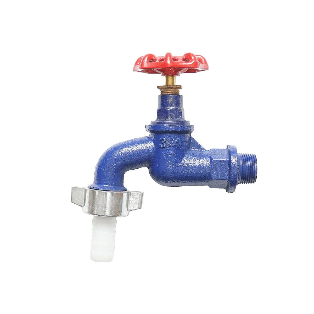 Double service water tap with 3/4 valve