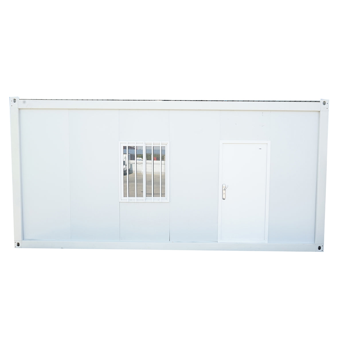 Container house type 600x300x290cm with 2 windows, simple door and electrical installation