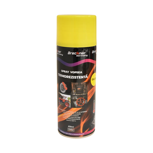 Acrylic heat-resistant spray paint at 400 degrees yellow 450ml Breckner Germany