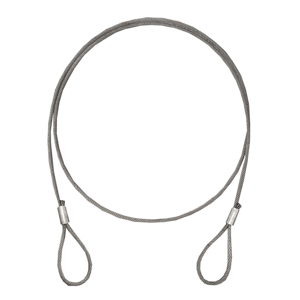 Steel cable/winch rope with a thickness of 16mm and a length of 6m with rings for towing or lifting