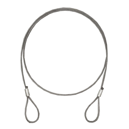 Steel cable/winch rope with a thickness of 16mm and a length of 6m with rings for towing or lifting