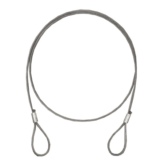 Steel cable/winch rope with a thickness of 16mm and a length of 6m with rings for towing or lifting