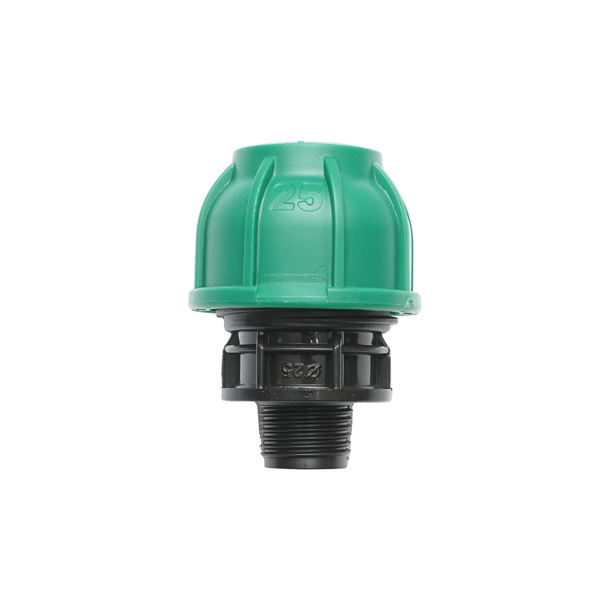 Compression fitting with external thread D25mmx1/2 inch, PN10 Bar for irrigation systems
