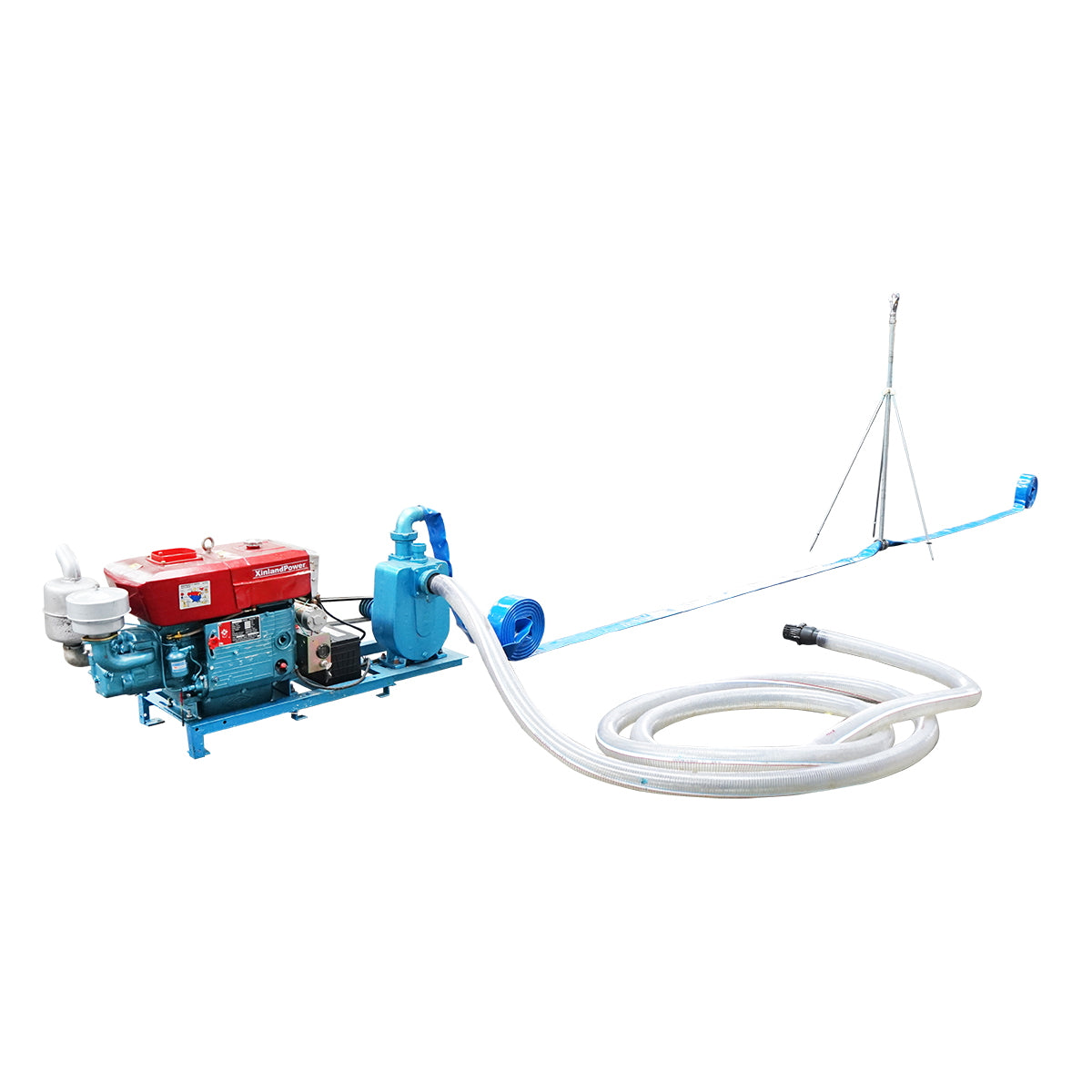 Irrigation system with 15 sprinklers, 16.2KW diesel engine, electric start