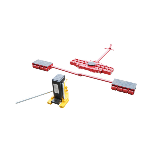 15-ton jack with maneuverable roller mechanism for heavy equipment