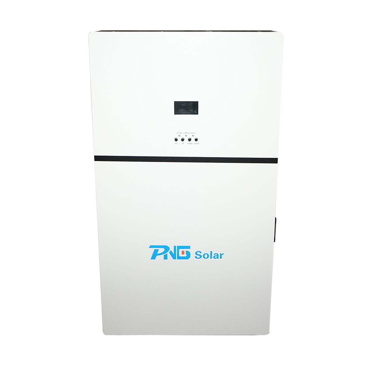 5 KW ON/OFF GRID hybrid solar inverter with integrated Li-ion LifePo4 51.2V, 100Ah battery, BMS, single-phase IP54