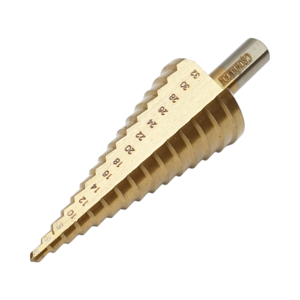 Conical drill bit in 15 steps 4-32mm made of 4241 HSS steel for metal, aluminum, wood, plastic, brass Crownman