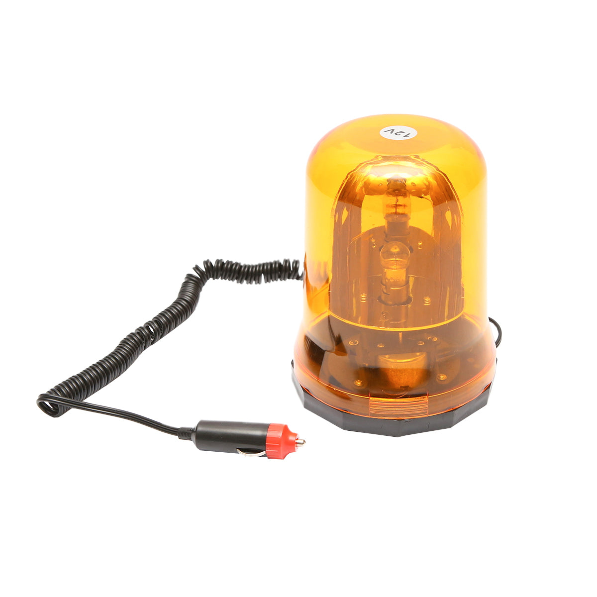12V yellow beacon with magnetic mount
