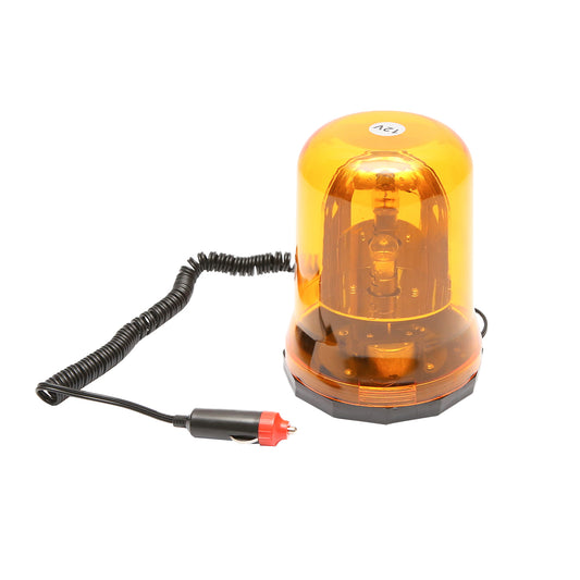 12V yellow beacon with magnetic mount