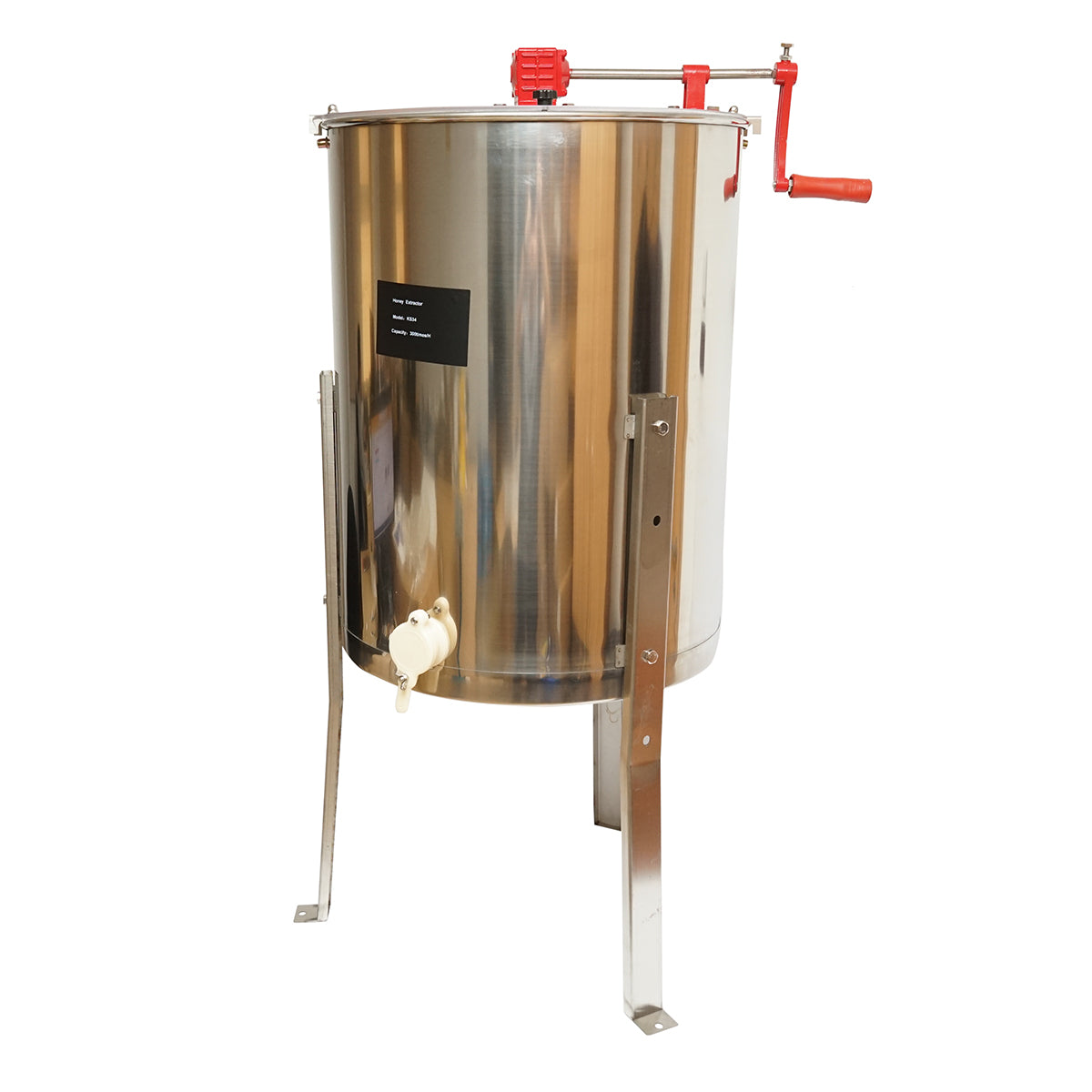 Manual beekeeping centrifuge, stainless steel honey extractor with 4 frames