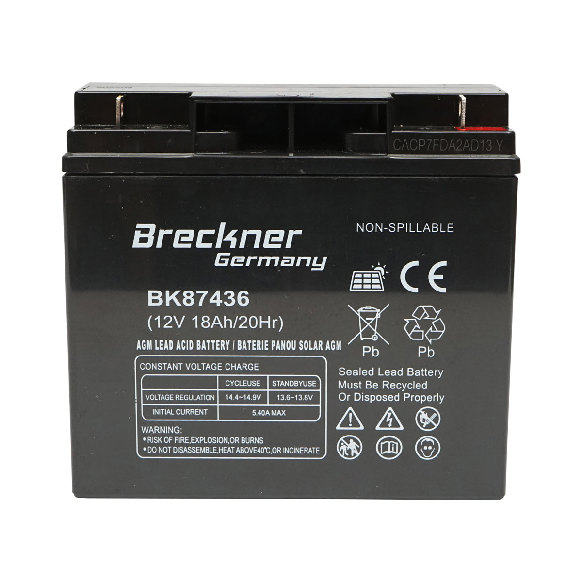 Battery for solar panel 12V 18Ah-20Hr Breckner Germany