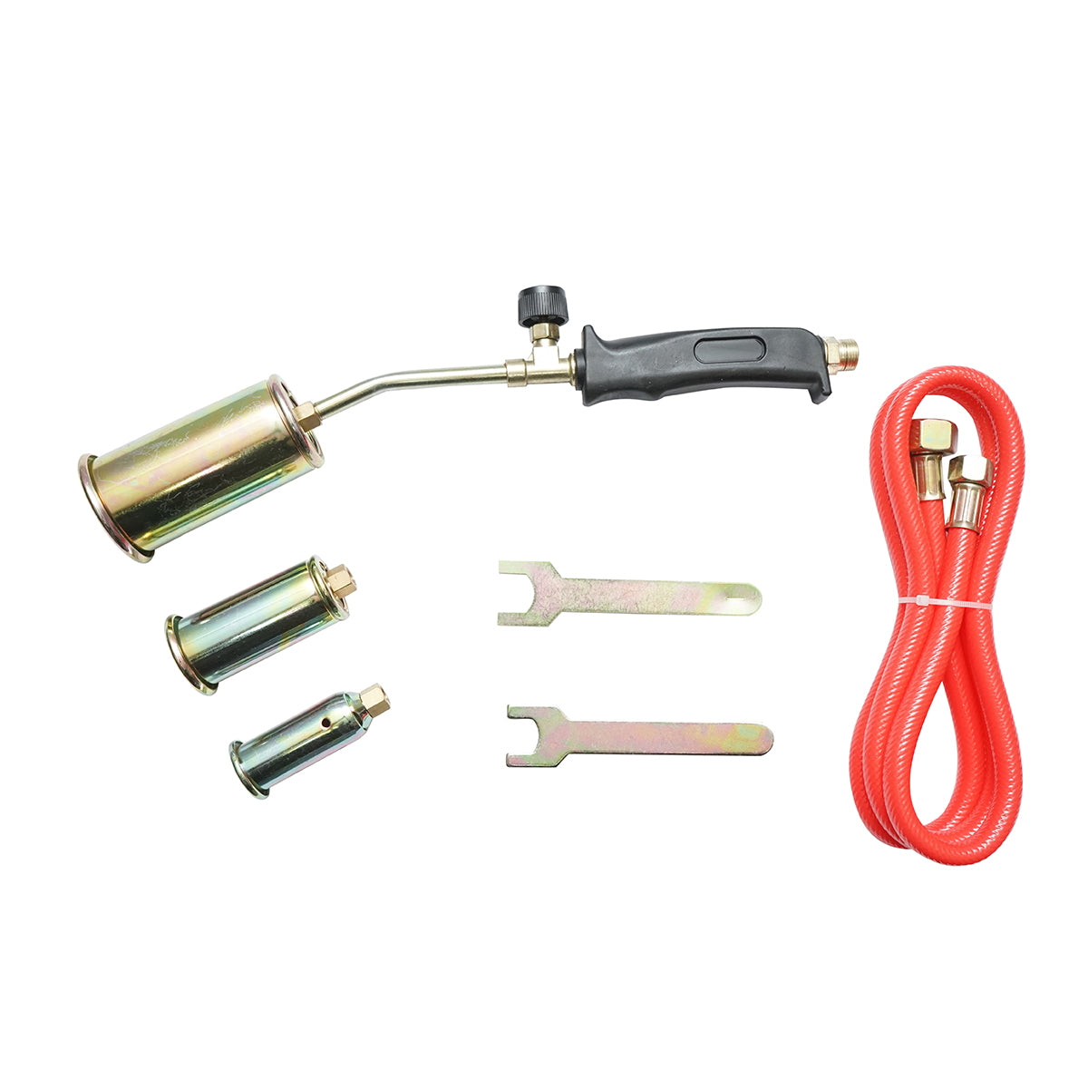 Gas burner set with 3 nozzles and 1.5m hose for soldering or browning