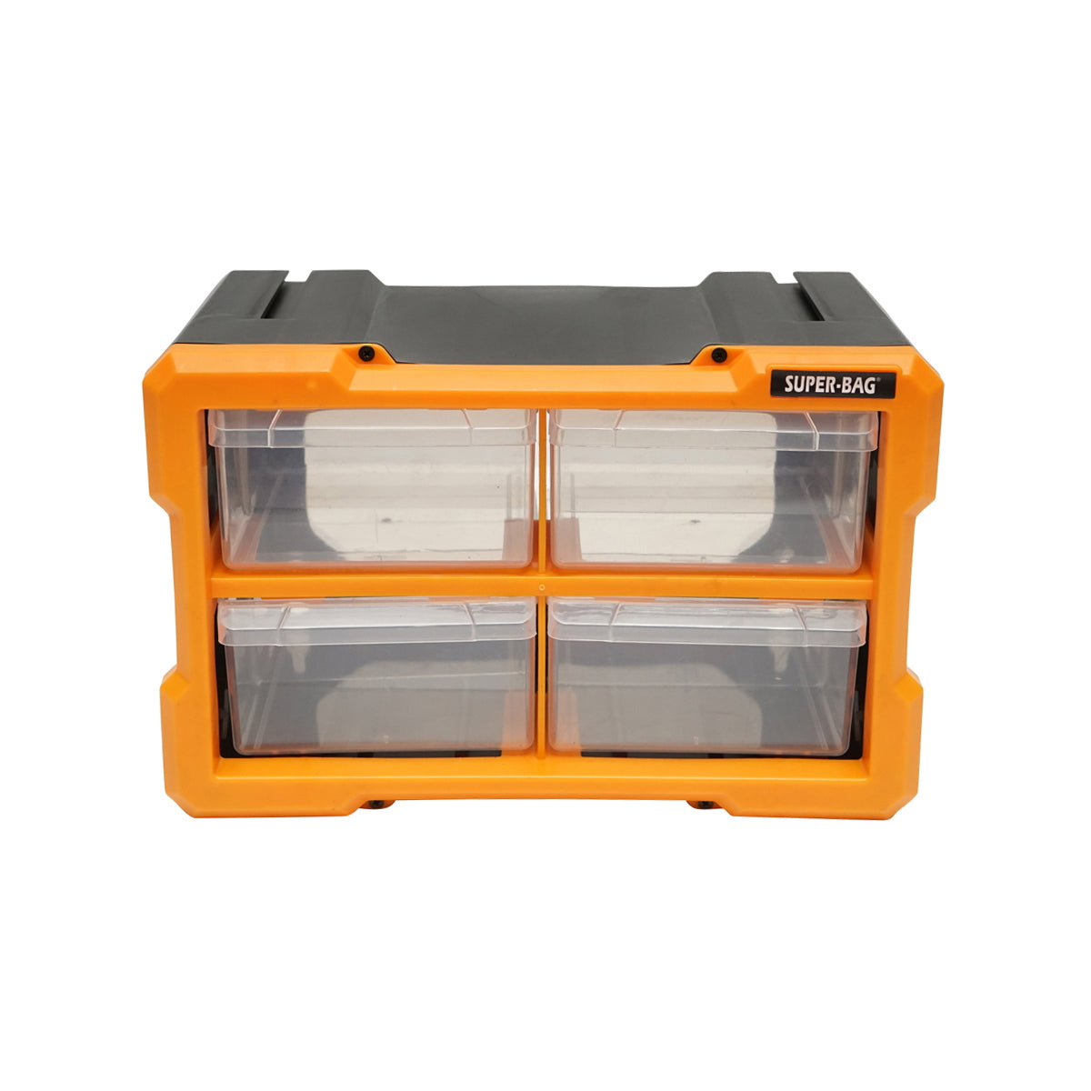 Modular yellow plastic storage box, 4 drawers 158x266x170mm Breckner Germany
