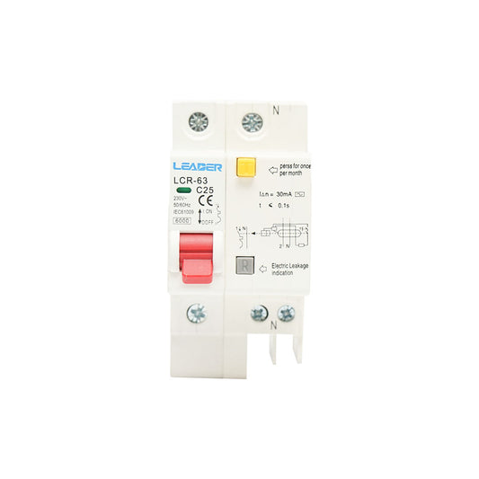 Differential safety 1+N, 25A, 30mA 2P Leader