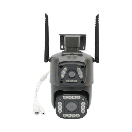4MP 1080P dual lens surveillance camera, WIFI & 4G, PTZ with motion sensor, human detection and V380 Pro app