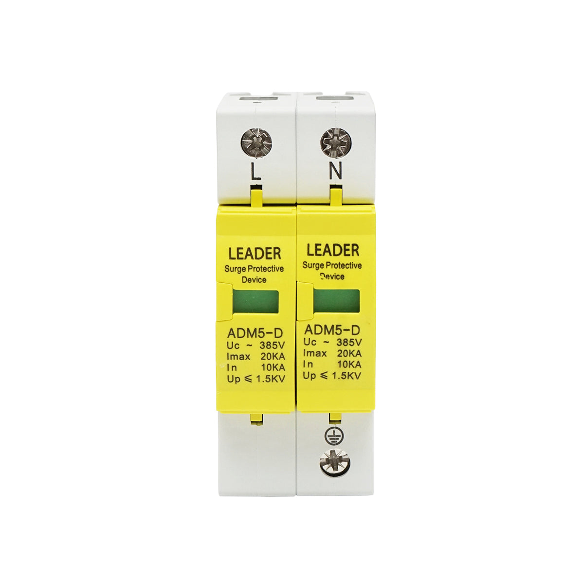 Surge arrester with signaling for photovoltaic systems LA-SPD-2P-20kA-385V Leader
